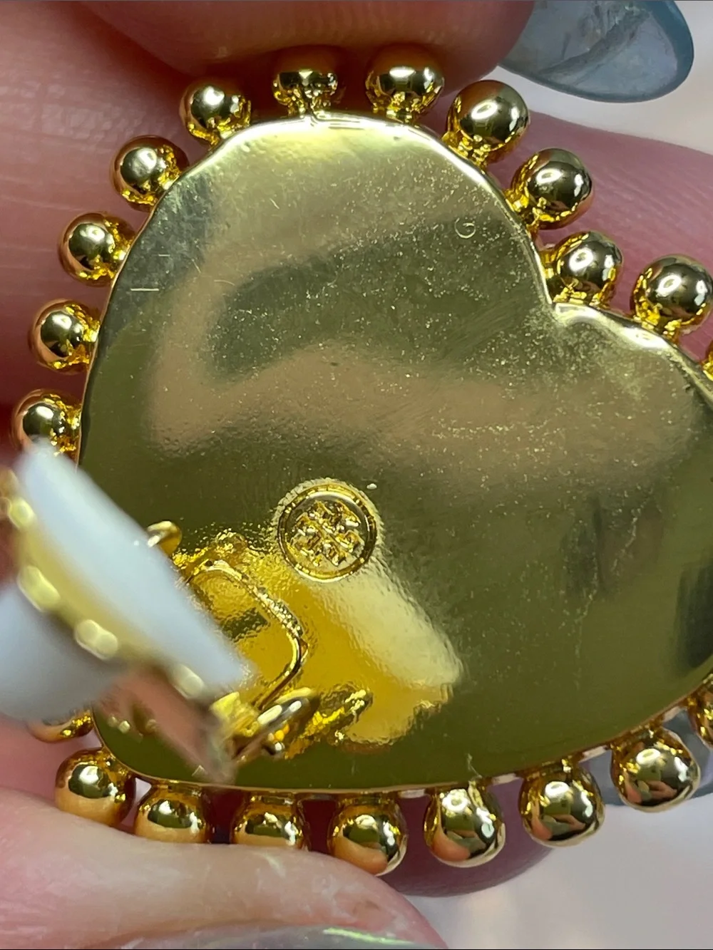 Tory Burch Clip-On Gold-Trimmed Emerald Heart Earrings - NWT $98 MSRP